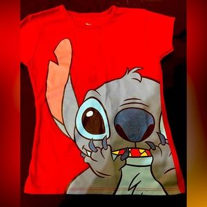 Girls Disney Lilo & stitch red tee size 7/8 NWOT